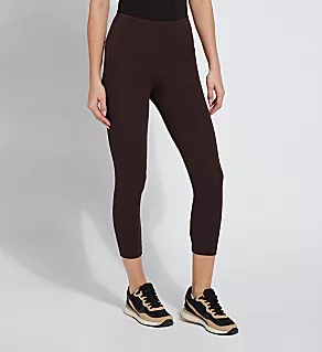 Flattering Cotton Crop Legging Double Espresso M