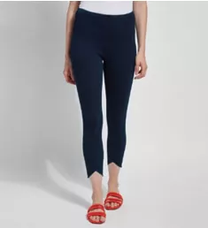 Lynette Scallop Edge Shaping Denim Legging Indigo M