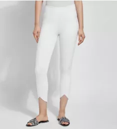 Lynette Scallop Edge Shaping Denim Legging White M