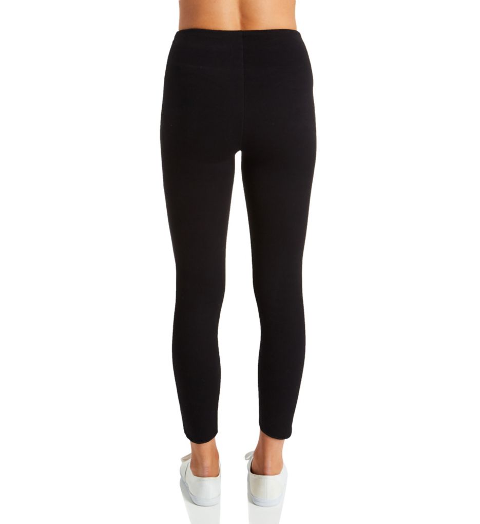 Lynette Scallop Edge Shaping Denim Legging Black M by Lysse Leggings