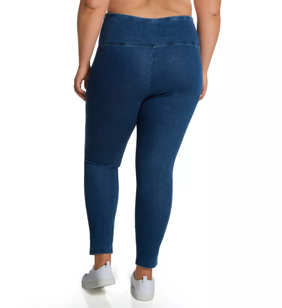 HUE Womens Plus Size Original Denim Capri Leggings, Midnight Rinse, 1X