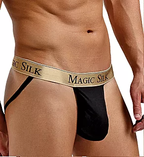 100% Silk Knit Jockstrap Black L/XL