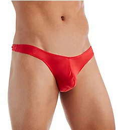 100% Silk Knit MicroThong RED L