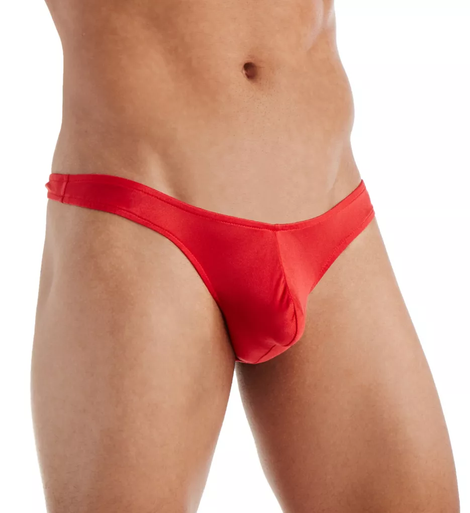100% Silk Knit MicroThong Red S