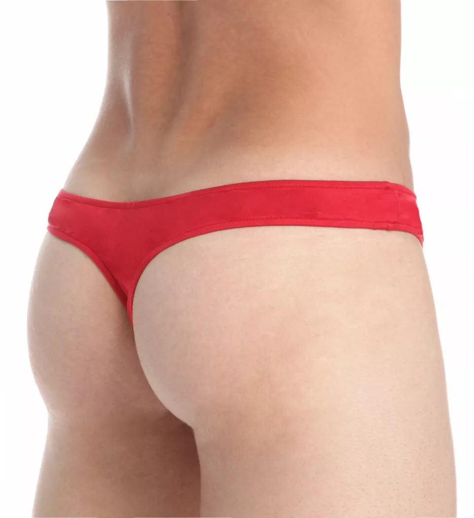100% Silk Knit Men's Pouch Thong RED L