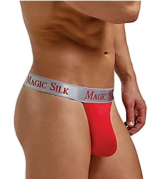 100% Silk Knit Micro Thong RED L