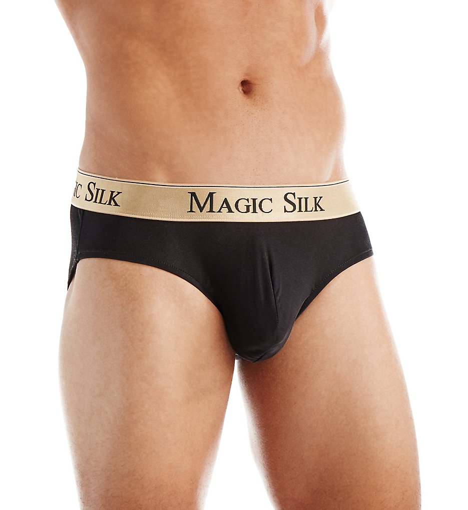 Magic Silk 6386 100% Silk Knit Low Rise Bikini (Black)