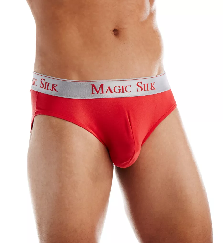 100% Silk Knit Low Rise Bikini Red S