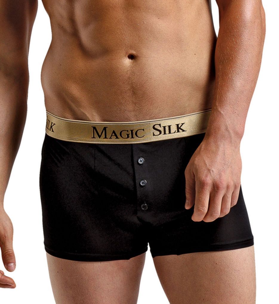 Magic Silk 100% Silk Knit Button Boxer Brief 6786 - Image 1