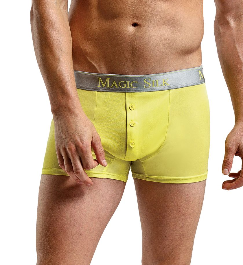 100% Silk Knit Button Boxer Brief-gs