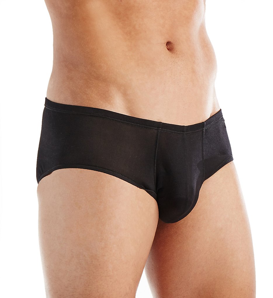 Magic Silk 7006 100% Silk Knit Large Pouch Briefs (Black)