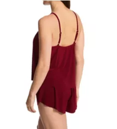 Halo Effect Goldie Romper One Piece Swimsuit Merlot 8