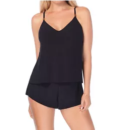 Solid Mila Romper One Piece Swimsuit Black 8