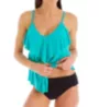 MagicSuit Solid Rita Wireless Ruffle Tankini Swim Top 6006044 - Image 3