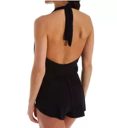 Solid Bianca Romper One Piece Swimsuit Black 10