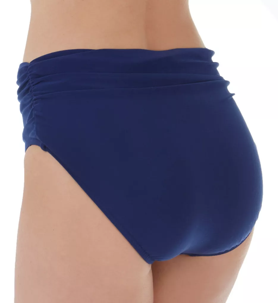 Solid Jersey Shirred Brief Swim Bottom