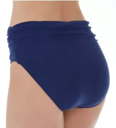 Solid Jersey Shirred Brief Swim Bottom