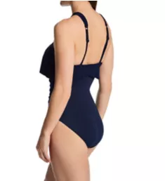 Square Cut Liza One Piece Swimsuit Navy 8