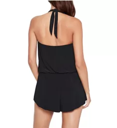 Drape Solids Brooke Romper One Piece Swimsuit Black 8