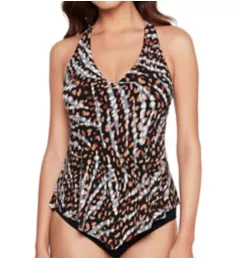 Natural Wonder Taylor Tankini Swim Top Black/Multi 8