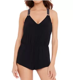 Star Studded Gabby Romper One Piece Swimsuit Black 8