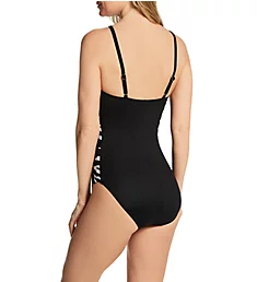 Chicly Shaded Jill One Piece Swimsuit Black White 10