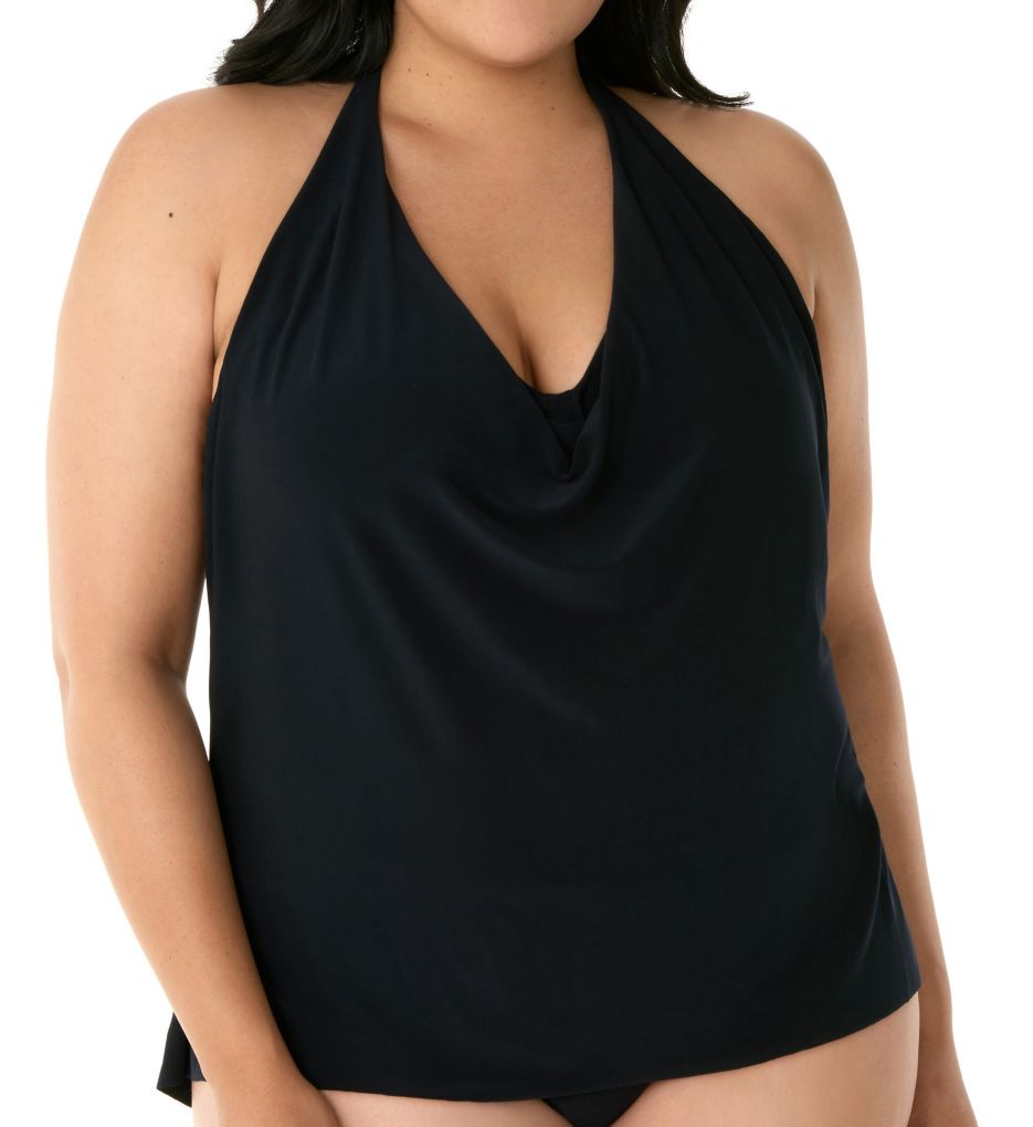 Plus Size Sophie Tankini Swim Top Black 18W