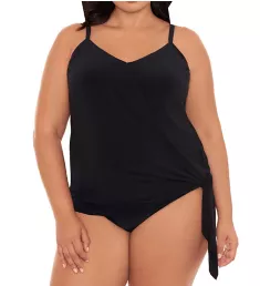 Plus Size Alex Tankini Swim Top Black 16W