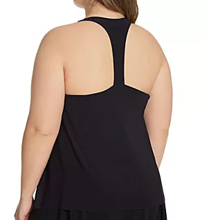 Plus Size Taylor Tankini Swim Top Black 16W