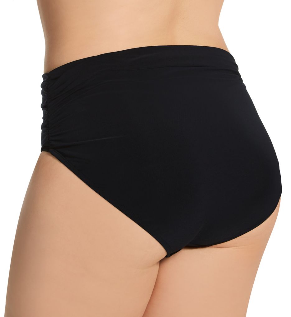 Plus Size Shirred Jersey Brief Swim Bottom