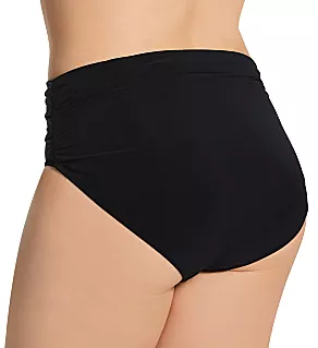 Plus Size Shirred Jersey Brief Swim Bottom