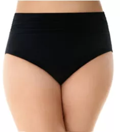 Plus Size Shirred Jersey Brief Swim Bottom