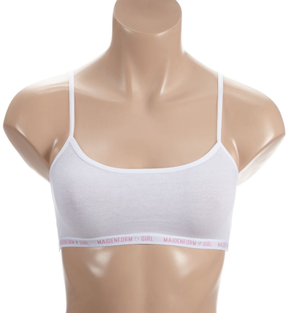Women's Maidenform Girl H4392 Seamfree Molded Cup Hybrid Strapless Bandeau  Bra (White 38A)
