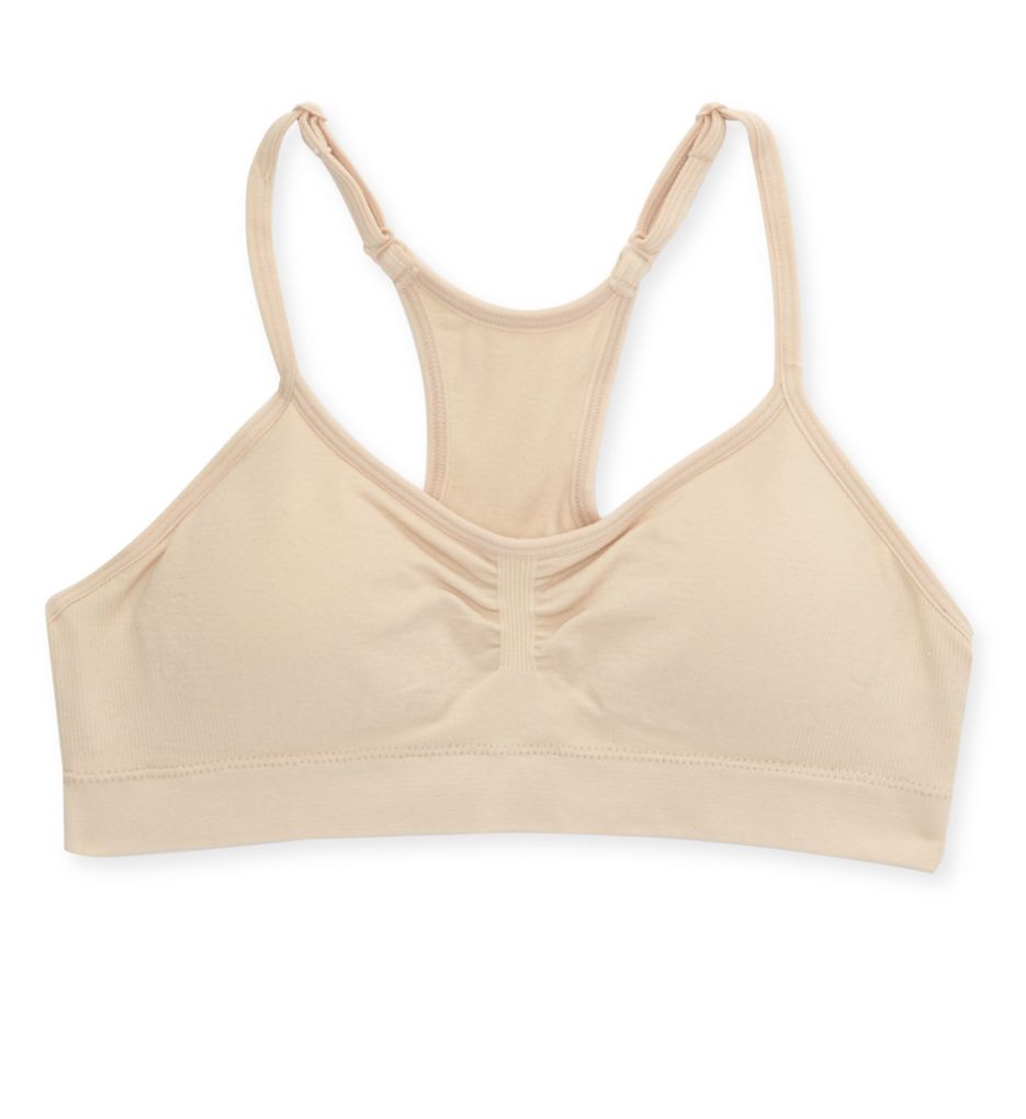 Maidenform Girl (2484391): Maidenform Girl H4338 Seamfree Ruched Crop Racerback Bralette (Nude XL)