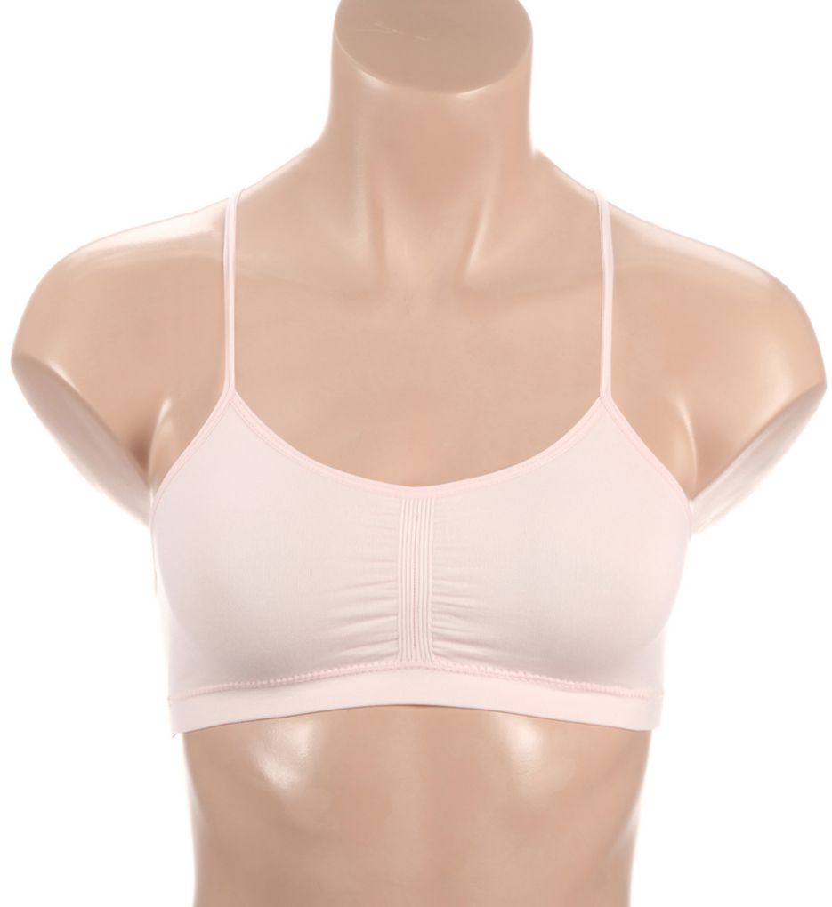 Seamless Ruched Crop Shredded Racerback Bra-fs