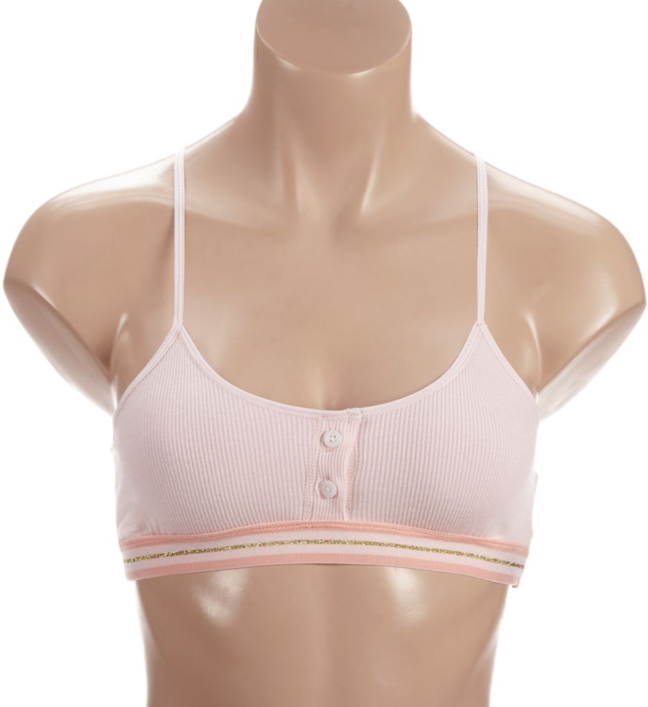 Cotton Ribbed Racer Pullover Bra-fs