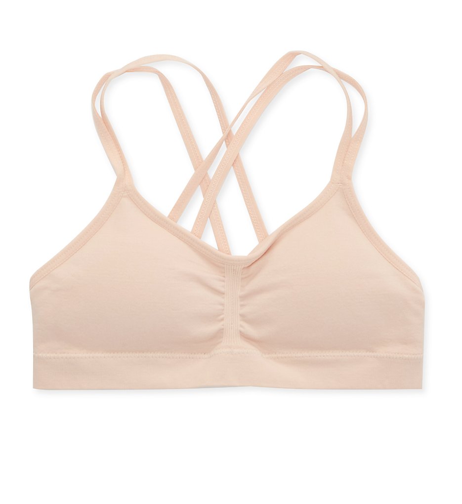 Maidenform Girl Strappy Back Ruched Crop Bralette in Pink (MB2104)