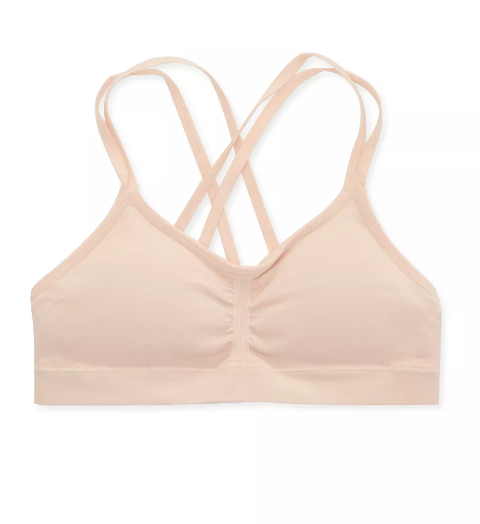 Strappy Back Ruched Crop Bralette Peachy Keen S