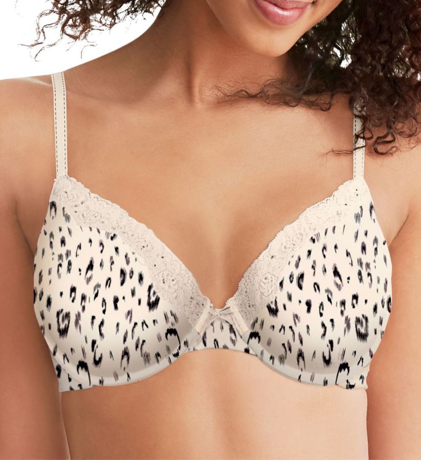 Maidenform Women's Comfort Devotion Embellished Extra Coverage Bra in Sktchy Animal Print/Soft Pink | Size: 34D | HerRoom.com