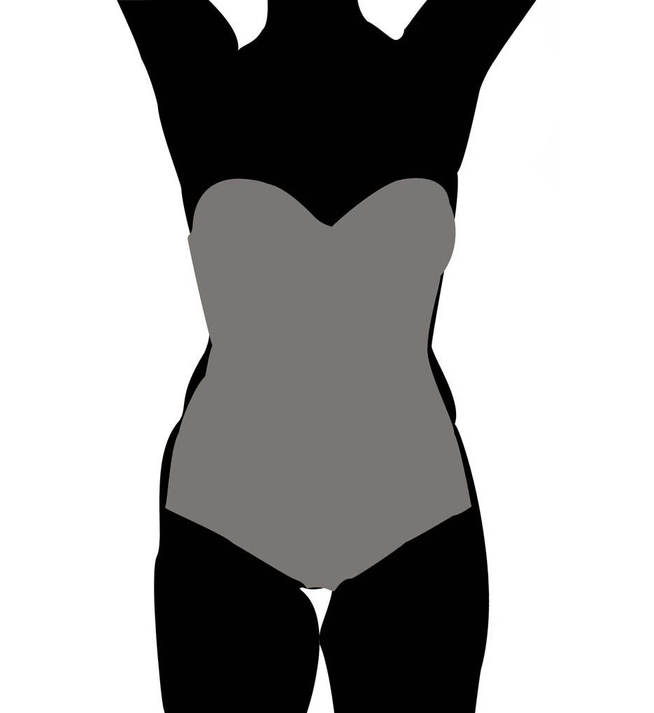 Women's Maidenform 1256 Easy Up Strapless Firm Control Bodybriefer (Black  38DD)