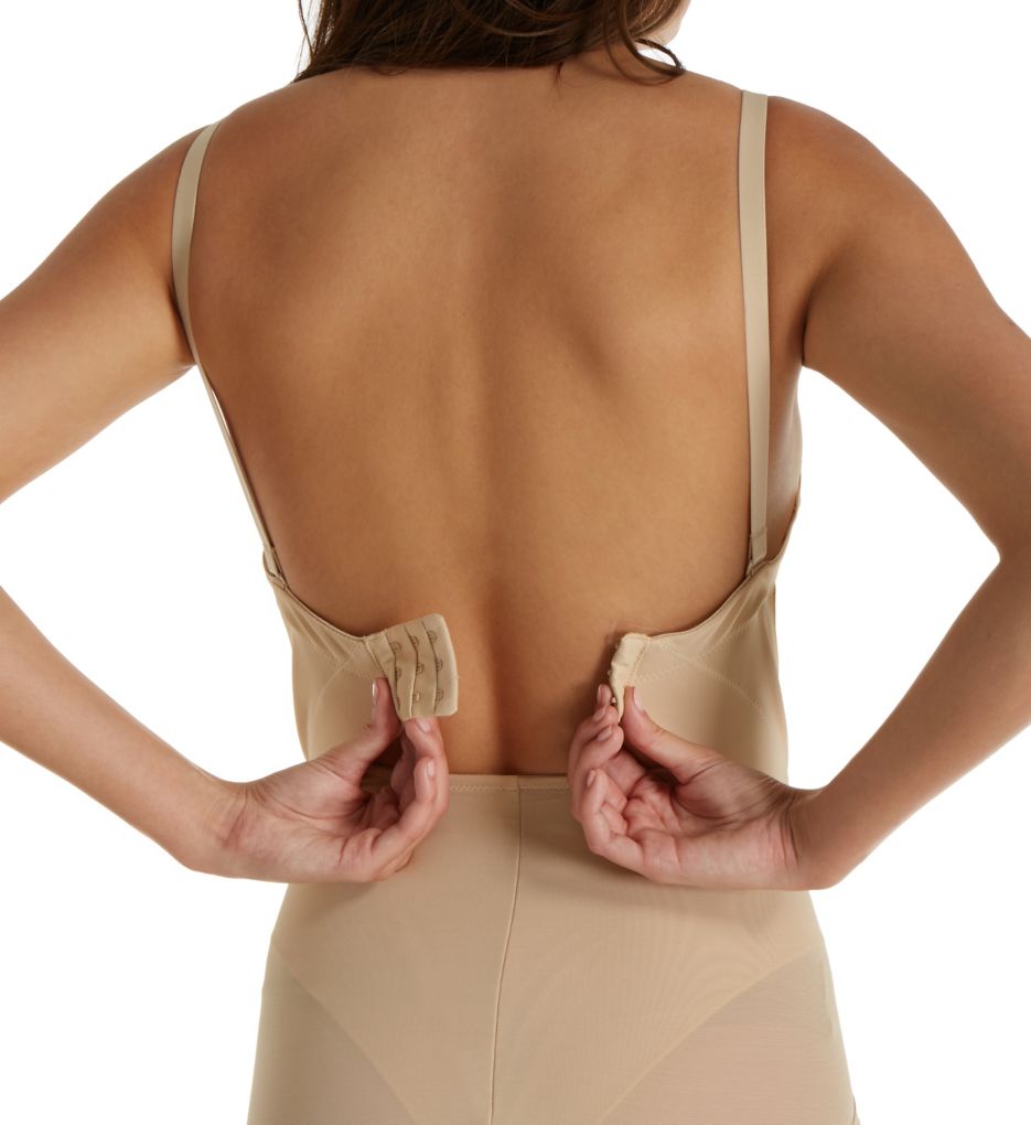 Flexees Easy Up Strapless Body Briefer w/ Built-In Bra #1256 Beige NWT