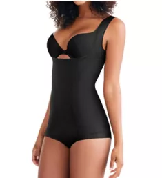 Flexees Open Bust Wide Strap Body Shaper Modern Black 2X