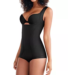 Flexees Open Bust Wide Strap Body Shaper Modern Black S