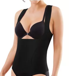 Flexees Open Bust Torsette with Cool Comfort Modern Black 2X