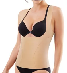 Flexees Open Bust Torsette with Cool Comfort Body Beige 2X