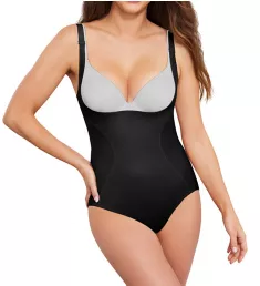 Flexees Ultimate Slimmer Open Bust Body Shaper Black S