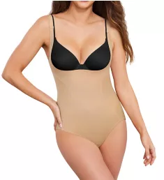 Flexees Ultimate Slimmer Open Bust Body Shaper Body Beige S