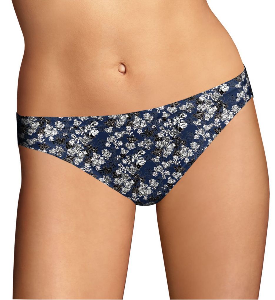Maidenform (2282933) -- Maidenform 40046 Comfort Devotion Bikini Panty (Black/Navy Blossoms 7)