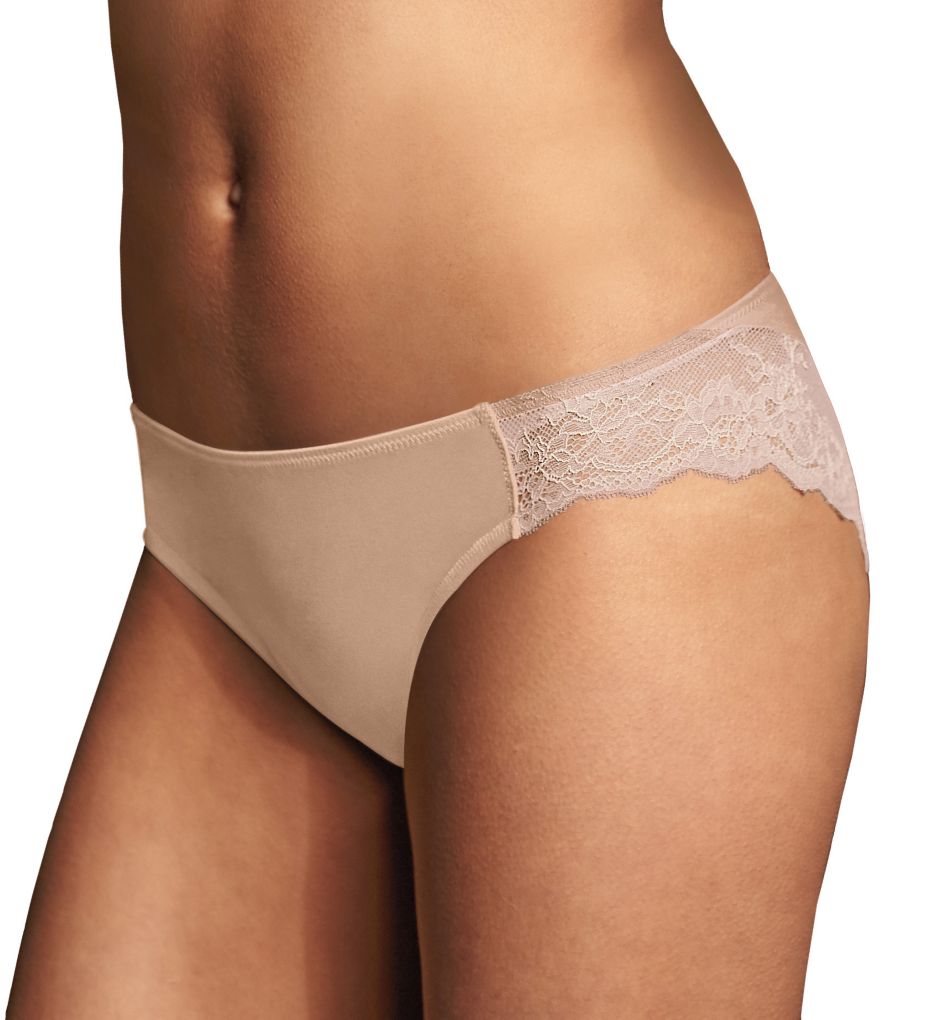 Maidenform Women's Comfort Devotion Lace Back Tanga Panty in Beige | Size 9 | HerRoom.com