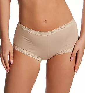 Classics Microfiber and Lace Boyshort Panty Latte Lift 6
